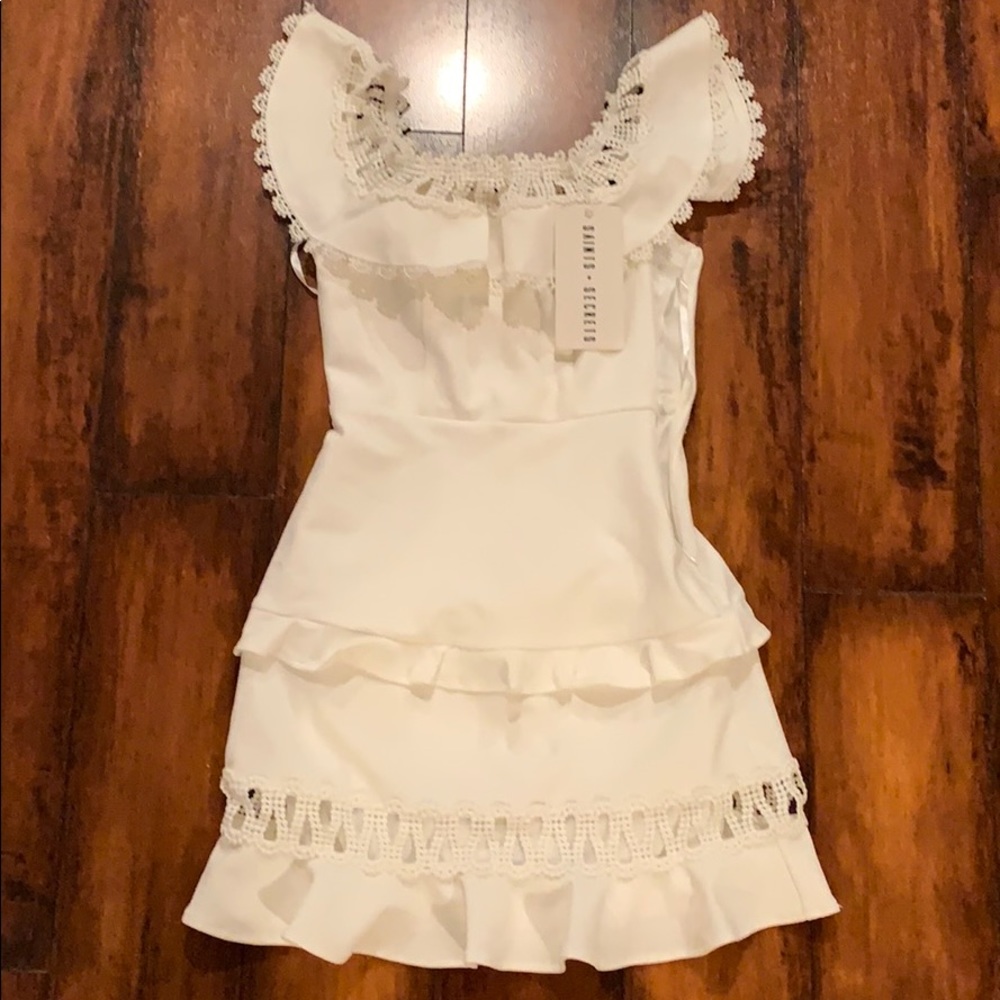 Off the shoulder white dress